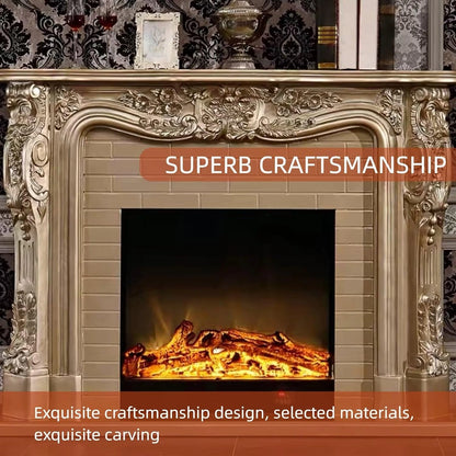 Aihm-Lon Luxurious Electric Fireplace with European Baroque Patterns 59”