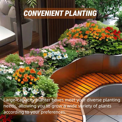 Aihm-Lon Landscape Bench Outdoor Bench with Large Flower Box for Courtyard Terrace Cafe 70.87"