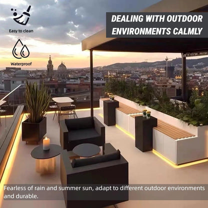 Aihm-Lon Landscape Bench  with Spacious Seat Black Table and Light 55.12" - 70.87"