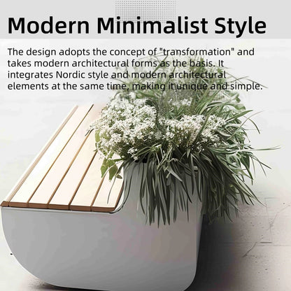 Aihm-Lon Landscape Bench  with  White Simple Color & Iron Material  for Commercial Street Office 62.99" - 78.74"