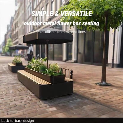 Aihm-Lon Landscape Bench  with Back-to-Back Simple Design Double Row Seats 47.24" - 70.87"