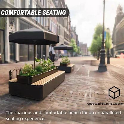 Aihm-Lon Landscape Bench  with Back-to-Back Simple Design Double Row Seats 47.24" - 70.87"