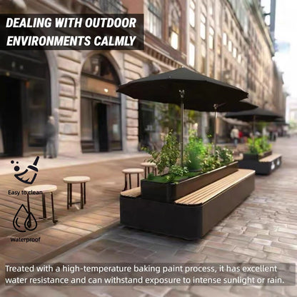 Aihm-Lon Landscape Bench  with Back-to-Back Simple Design Double Row Seats 47.24" - 70.87"