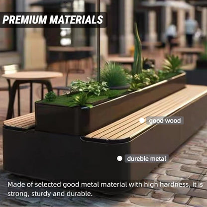 Aihm-Lon Landscape Bench  with Back-to-Back Simple Design Double Row Seats 47.24" - 70.87"