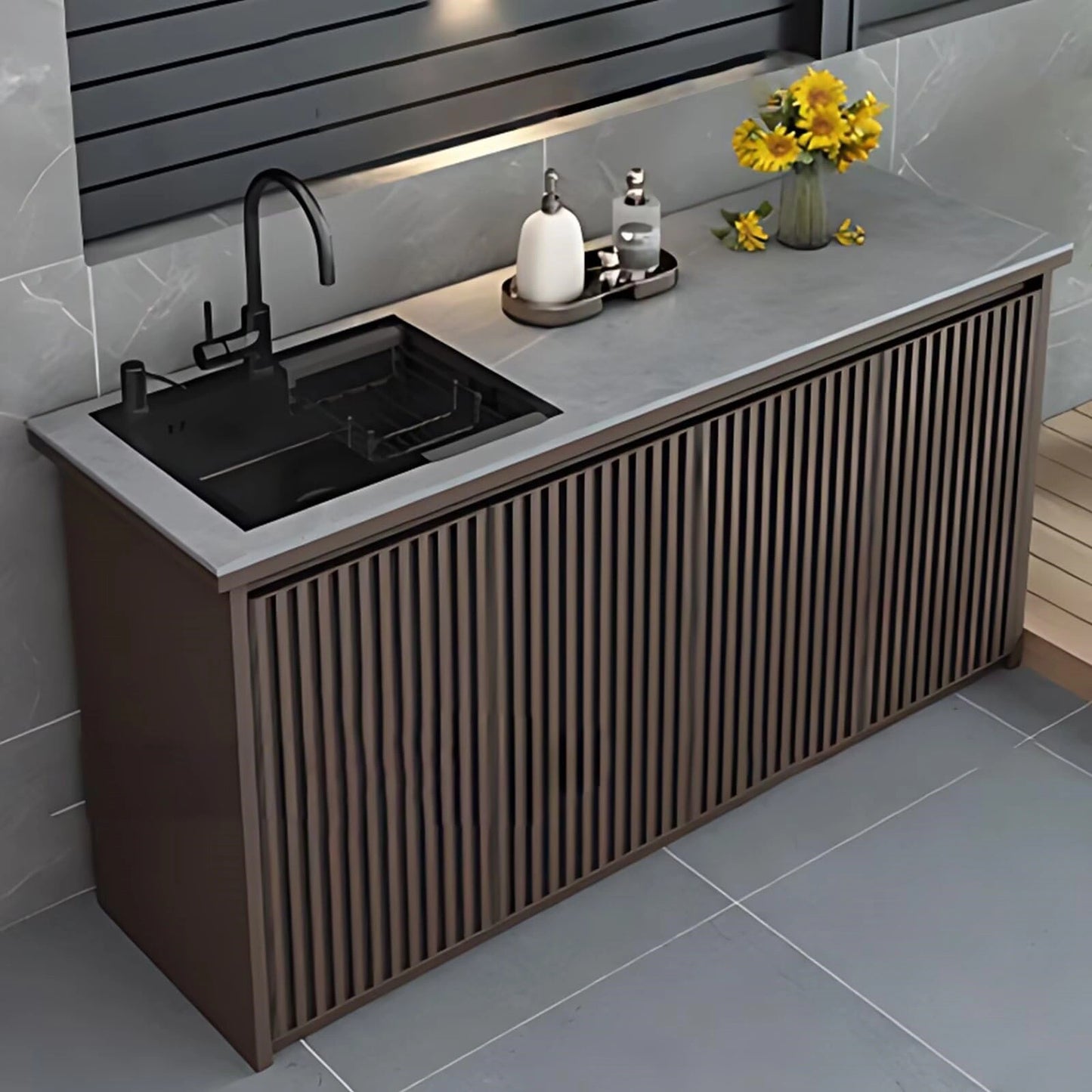 Aihm-Lon Outdoor Kitchen Cabinet with  Large Storage 62.99"