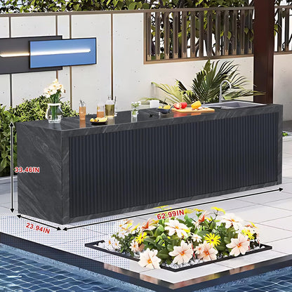 Aihm-Lon Outdoor Kitchen Cabinets with Sink 62.99"-78.74"