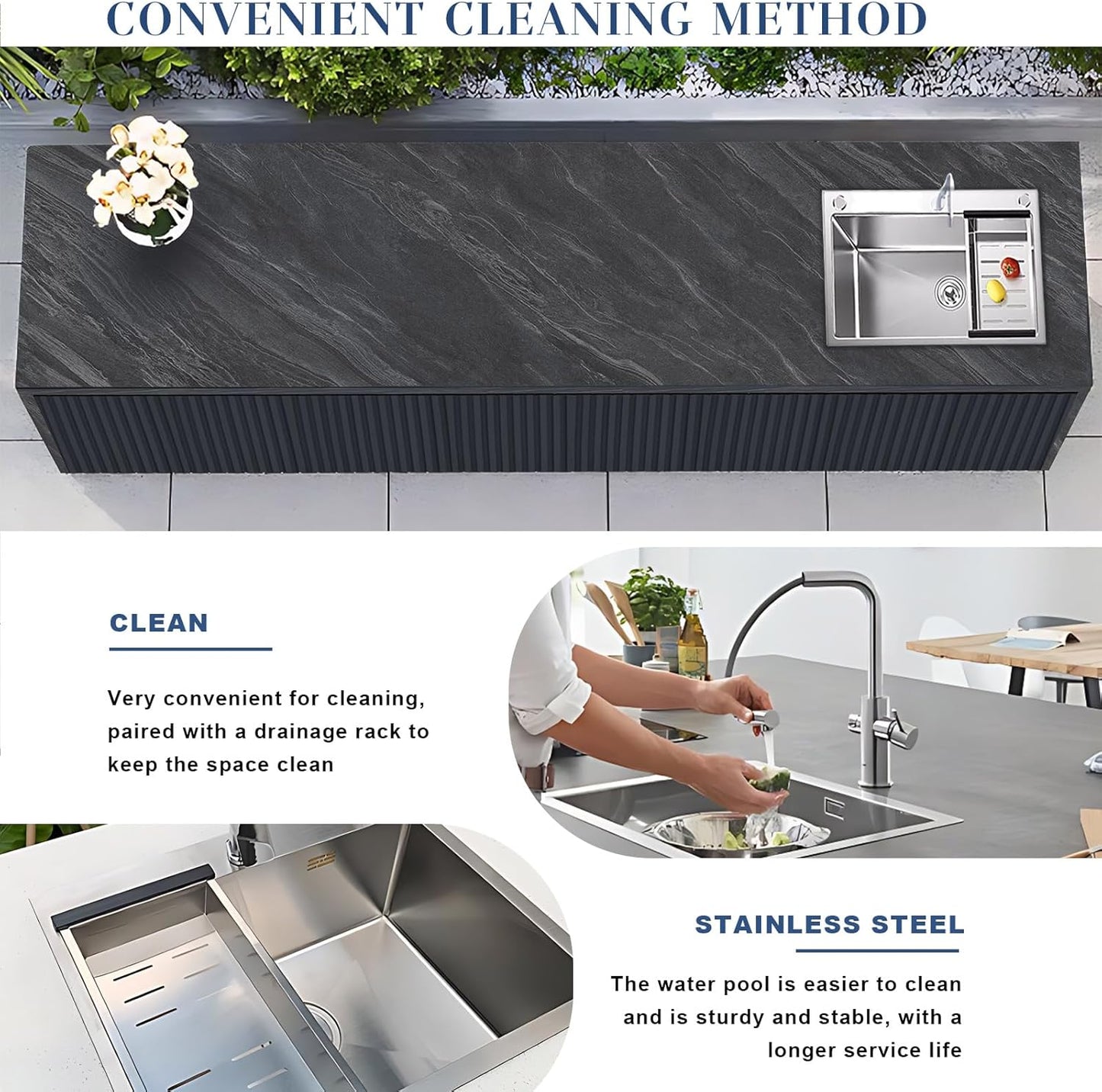 Aihm-Lon Outdoor Kitchen Cabinets with Sink 62.99"-78.74"