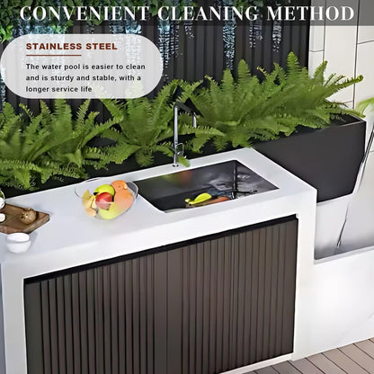 Aihm-Lon Outdoor Kitchen Cabinets with Sink 84.64"