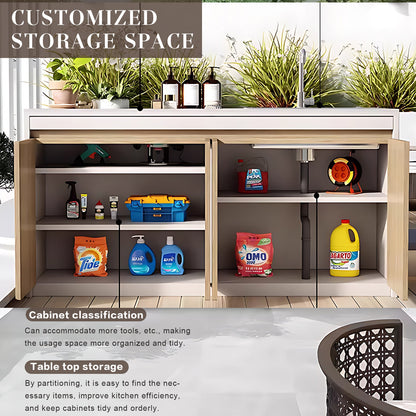 Aihm-Lon Outdoor Laundry Utility Cabinet with Sink 47.24"-62.99"