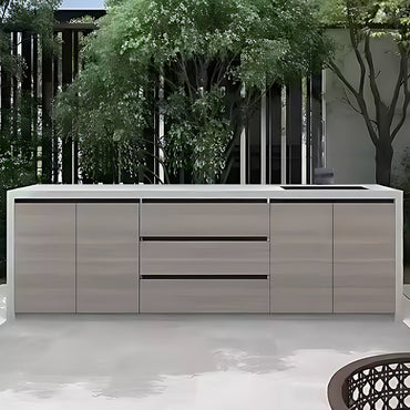 Aihm-Lon Aluminum Outdoor Sink Cabinet with Drawers 78.74"