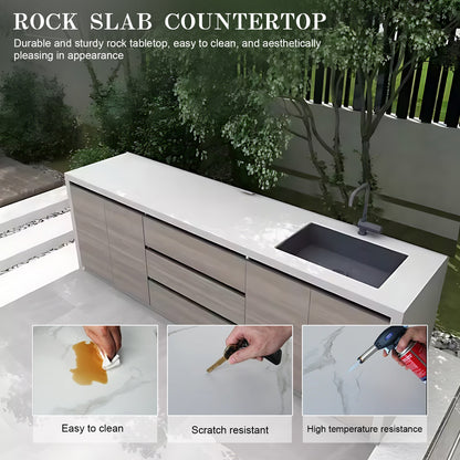 Aihm-Lon Aluminum Outdoor Sink Cabinet with Drawers 78.74"