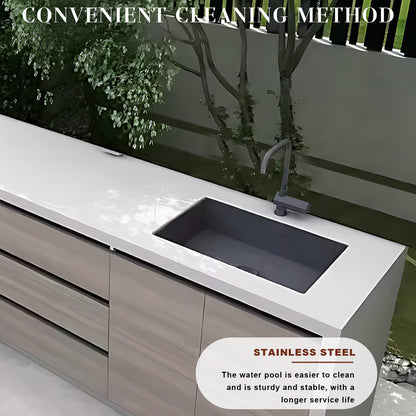 Aihm-Lon Aluminum Outdoor Sink Cabinet with Drawers 78.74"