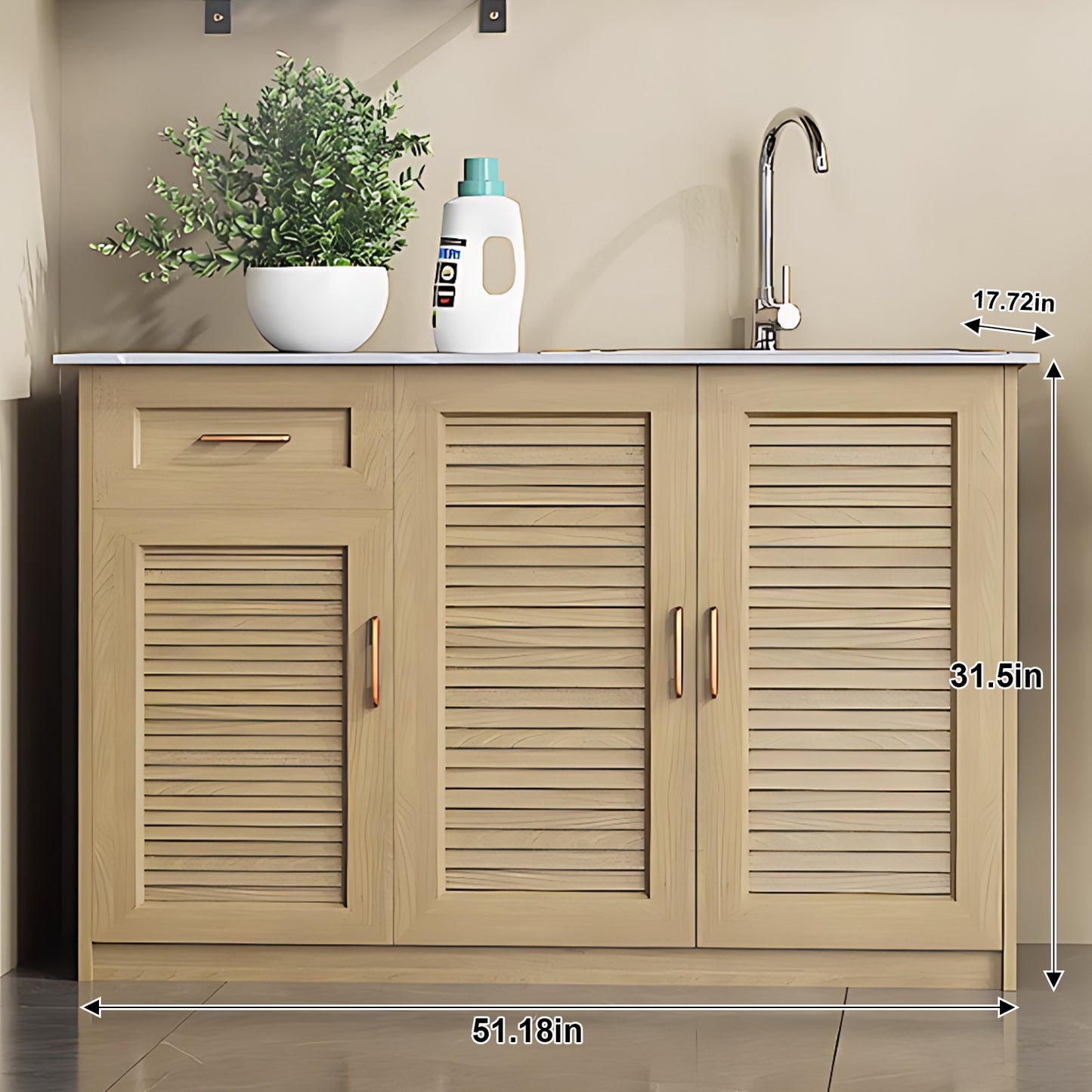 Aihm-Lon Wood Color Outdoor Large Storage Cabinets 43.31"-55.12"