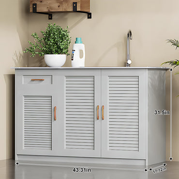 Aihm-Lon Outdoor Large Storage Cabinets with Doors and Shelves 43.31"-55.12"
