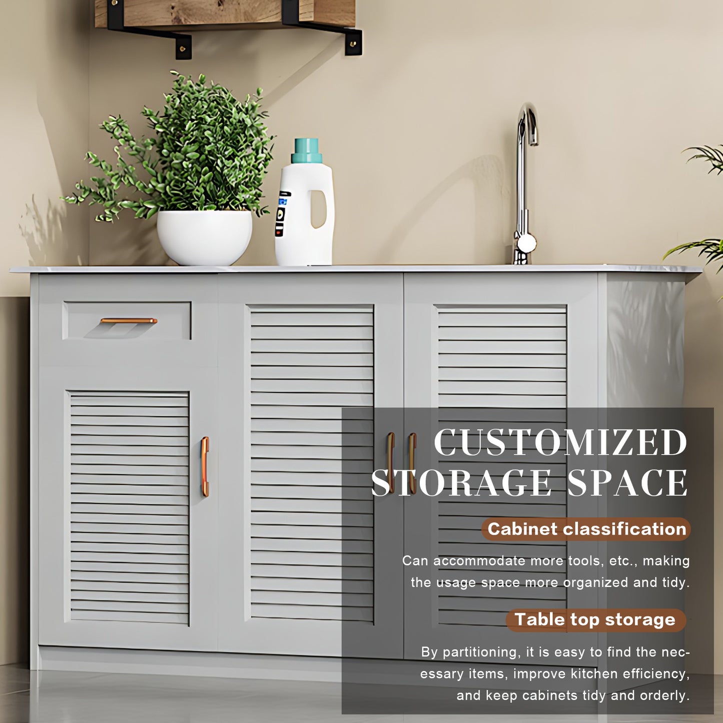 Aihm-Lon Outdoor Large Storage Cabinets with Doors and Shelves 43.31"-55.12"