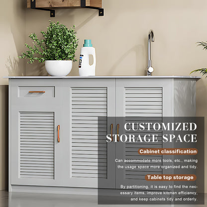 Aihm-Lon Outdoor Large Storage Cabinets with Doors and Shelves 43.31"-55.12"