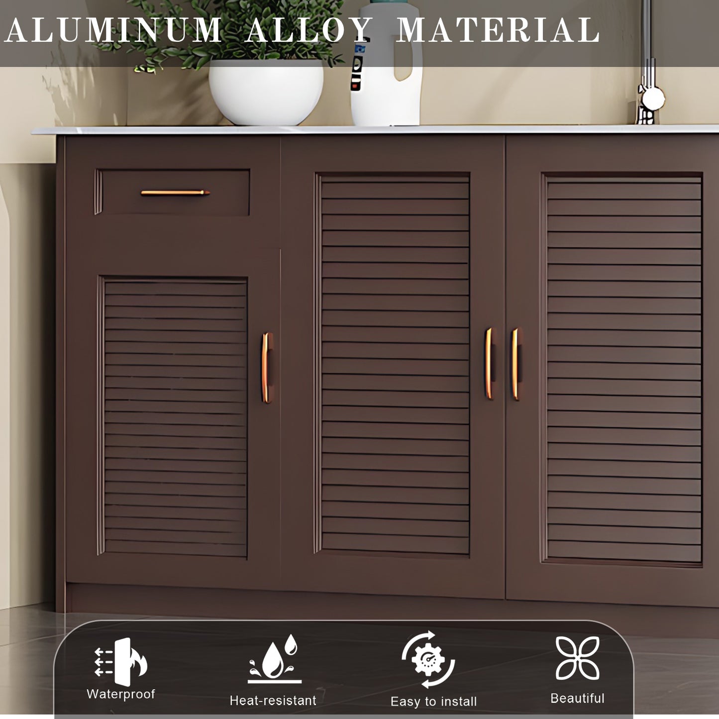 Aihm-Lon Brown Outdoor Large Storage Cabinets with Doors 43.31"-55.12"