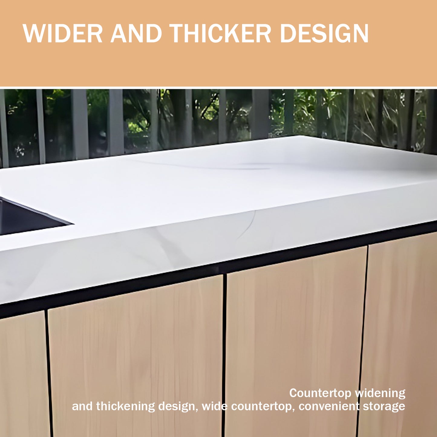 Aihm-Lon Outdoor Kitchen Cabinet with Sink and Storage 80"-88"