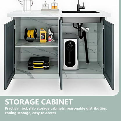 Aihm-Lon Outdoor Kitchen Cabinet with Double Sinks 68.5"