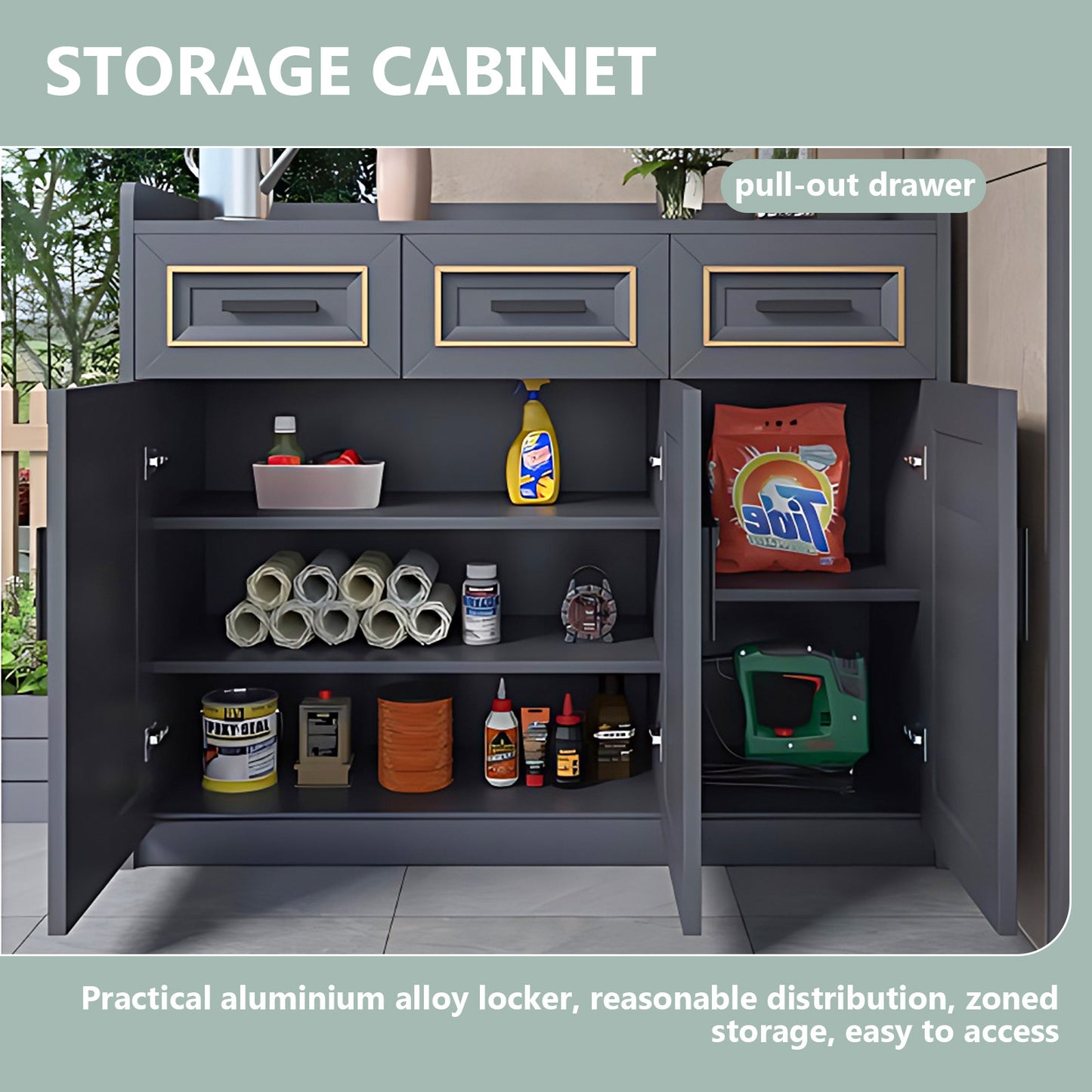 Aihm-Lon Outdoor Kitchen Cabinets with Drawers 43.3"-55.11"