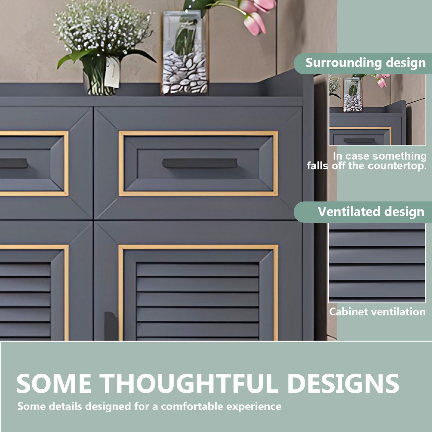 Aihm-Lon Outdoor Kitchen Cabinets with Drawers 43.3"-55.11"