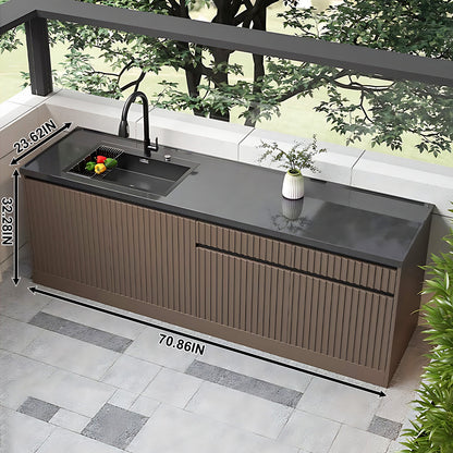 Aihm-Lon Outdoor Kitchen Cabinets with Cupboard Storage 70.86"-78.74"
