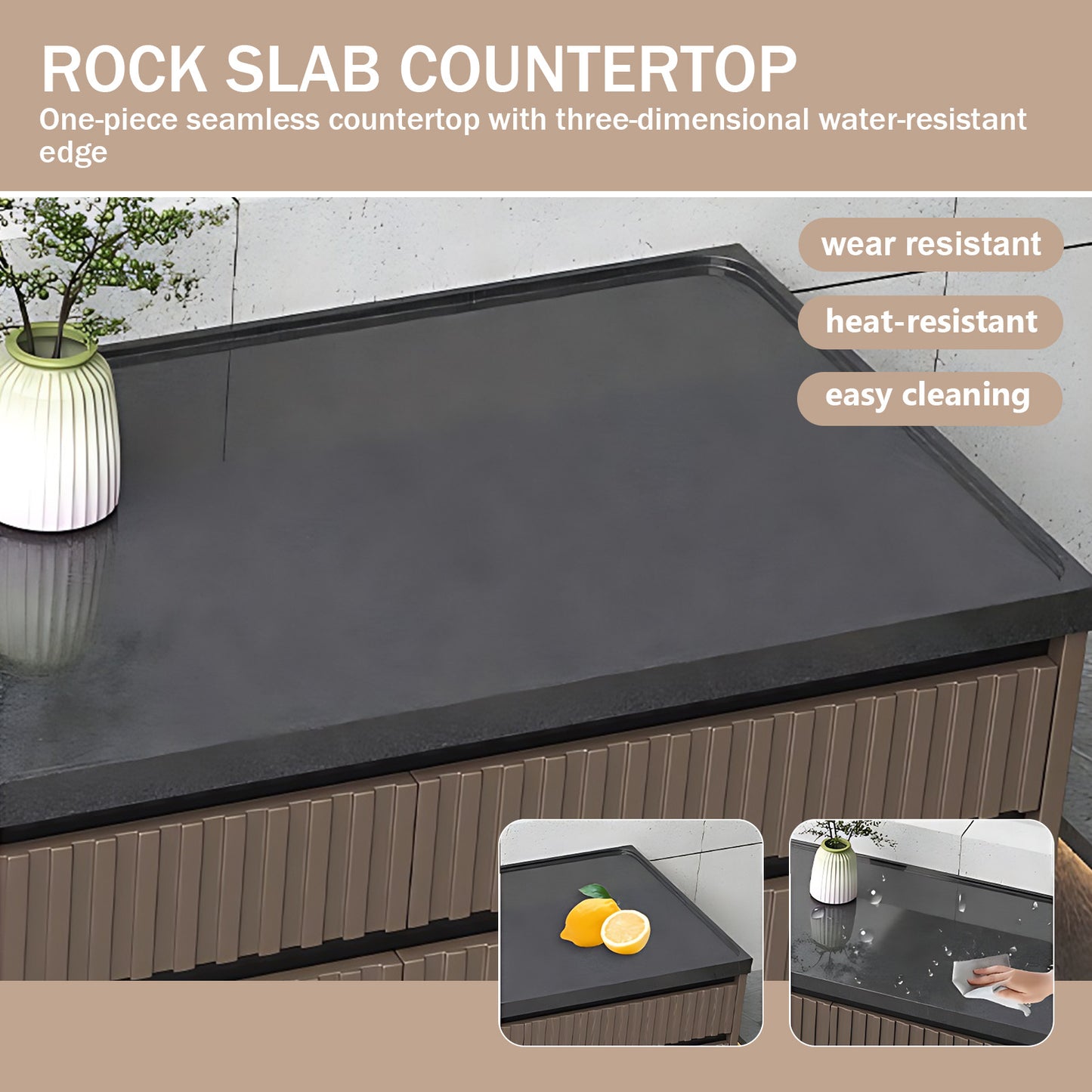 Aihm-Lon Outdoor Kitchen Cabinets with Cupboard Storage 70.86"-78.74"