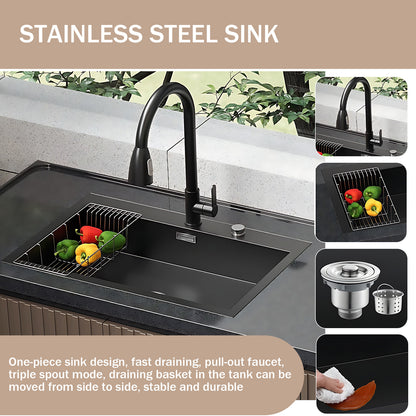 Aihm-Lon Outdoor Kitchen Cabinets with Cupboard Storage 70.86"-78.74"