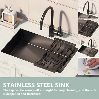 Aihm-Lon Outdoor Kitchen Cabinet with Washing Mop Sink 80.31"-84.25"