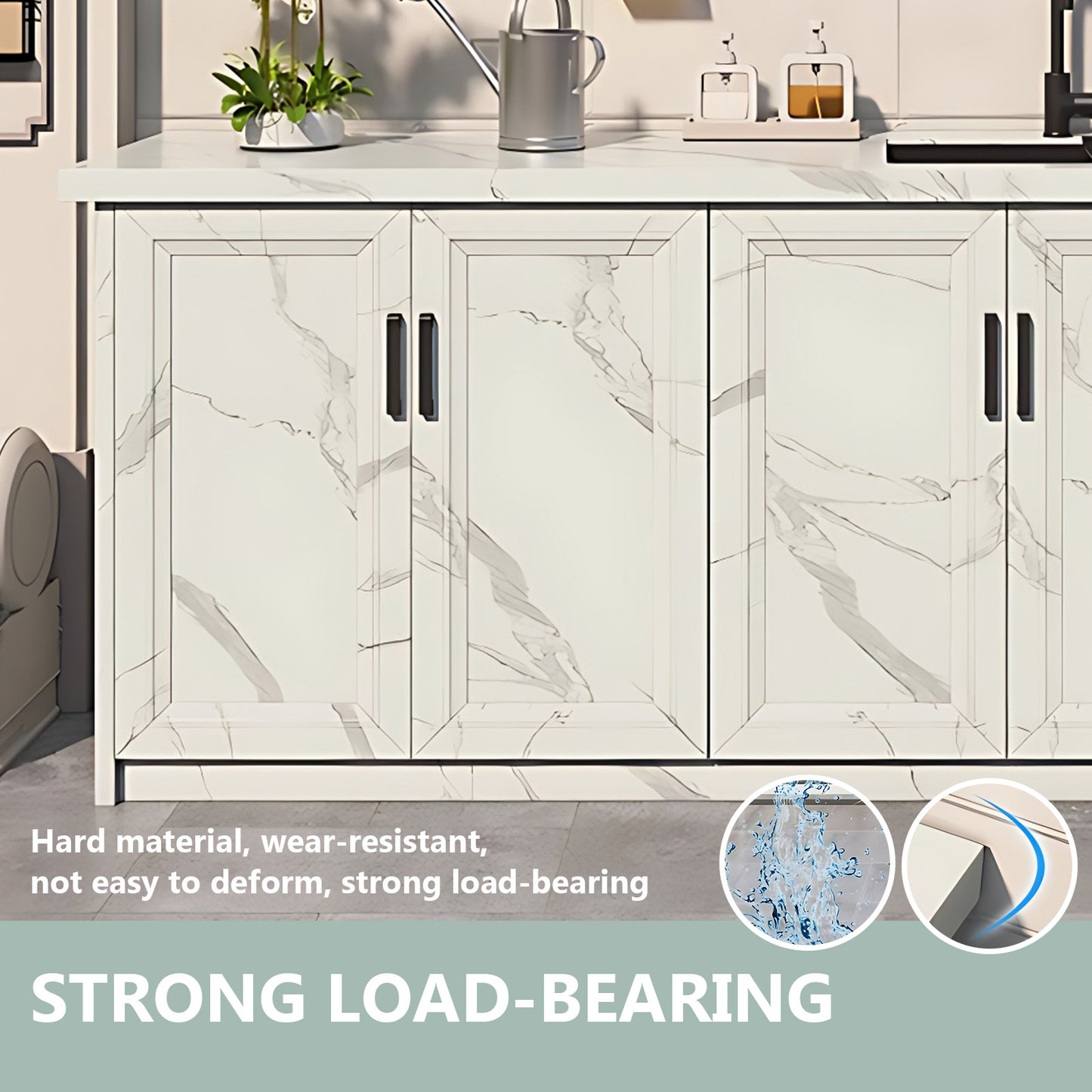 Aihm-Lon Outdoor Kitchen Cabinet with Washing Mop Sink 80.31"-84.25"