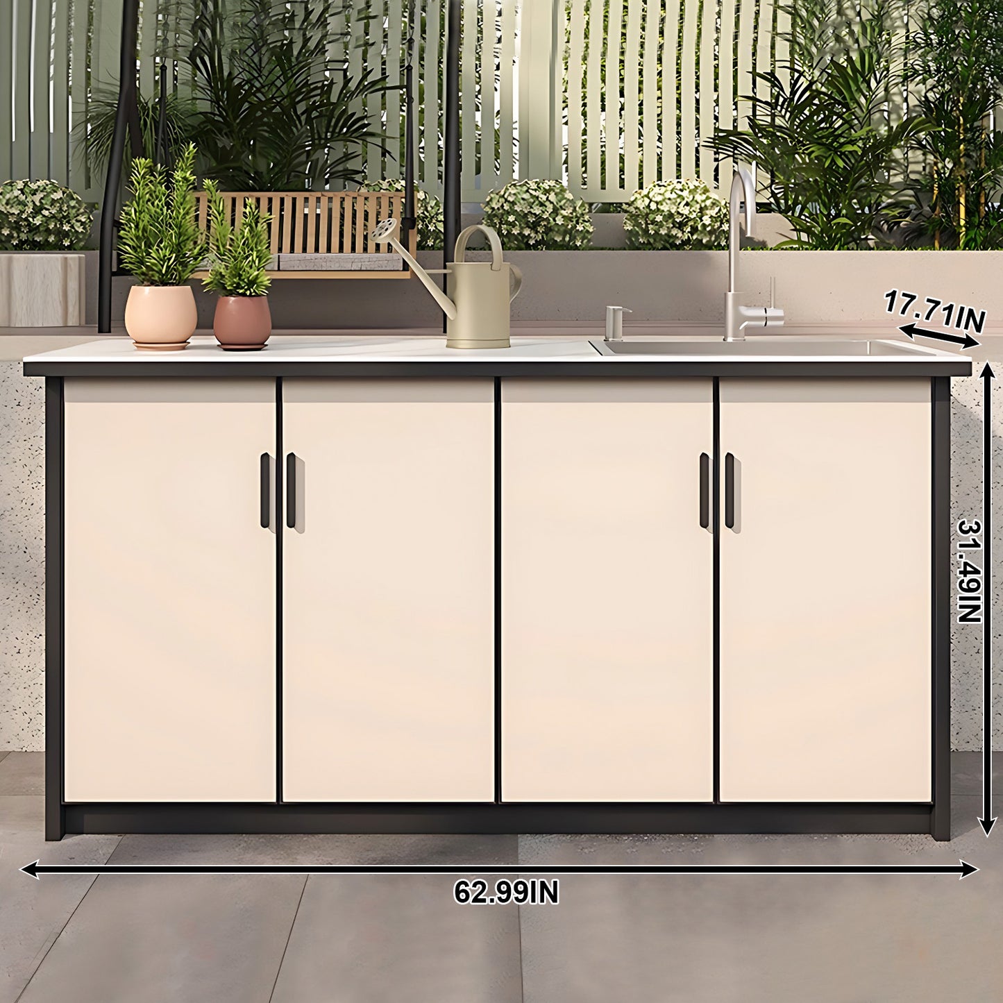 Aihm-Lon Freestanding Outdoor Kitchen Cabinet 59.05"-62.99"