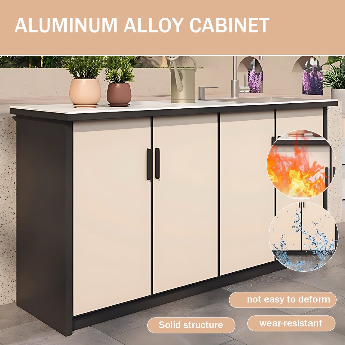 Aihm-Lon Freestanding Outdoor Kitchen Cabinet 59.05"-62.99"