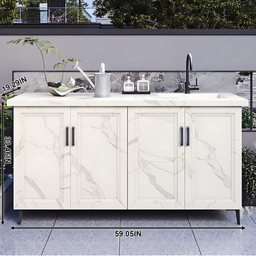 Aihm-Lon Outdoor Kitchen Cabinet with Two Doors Storage Cabinet 59.05"-62.99"
