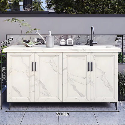 Aihm-Lon Outdoor Kitchen Cabinet with Two Doors Storage Cabinet 59.05"-62.99"