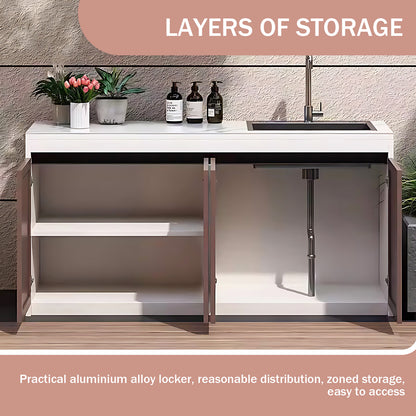 Aihm-Lon Aluminum Outdoor Kitchen Cabinet with Sink 62.99"