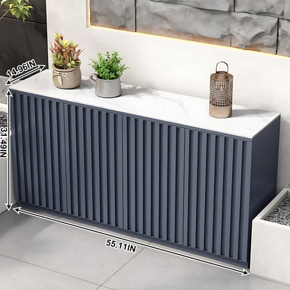 Aihm-Lon Aluminum Outdoor Kitchen Cabinet with White Countertop 51.18"-70.86"