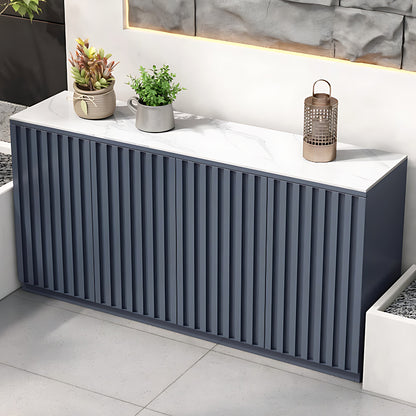 Aihm-Lon Aluminum Outdoor Kitchen Cabinet with White Countertop 51.18"-70.86"