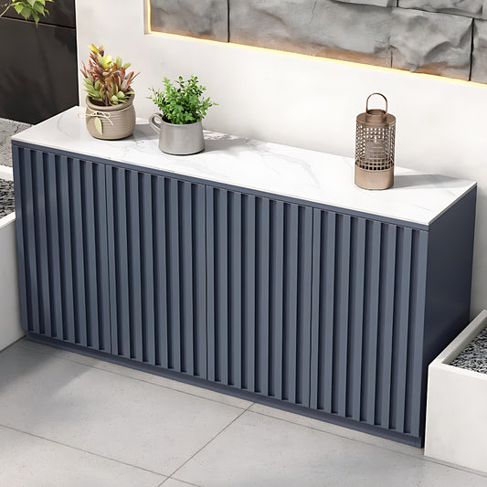 Aihm-Lon Aluminum Outdoor Kitchen Cabinet with White Countertop 51.18"-70.86"