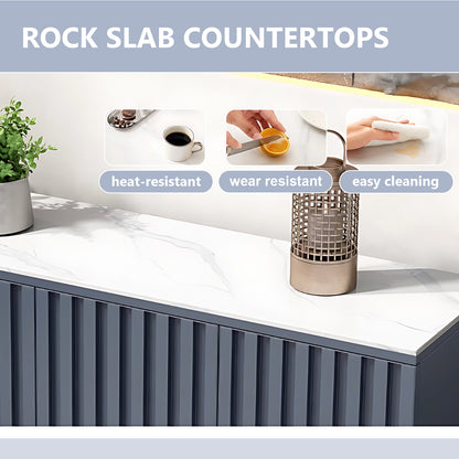 Aihm-Lon Aluminum Outdoor Kitchen Cabinet with White Countertop 51.18"-70.86"