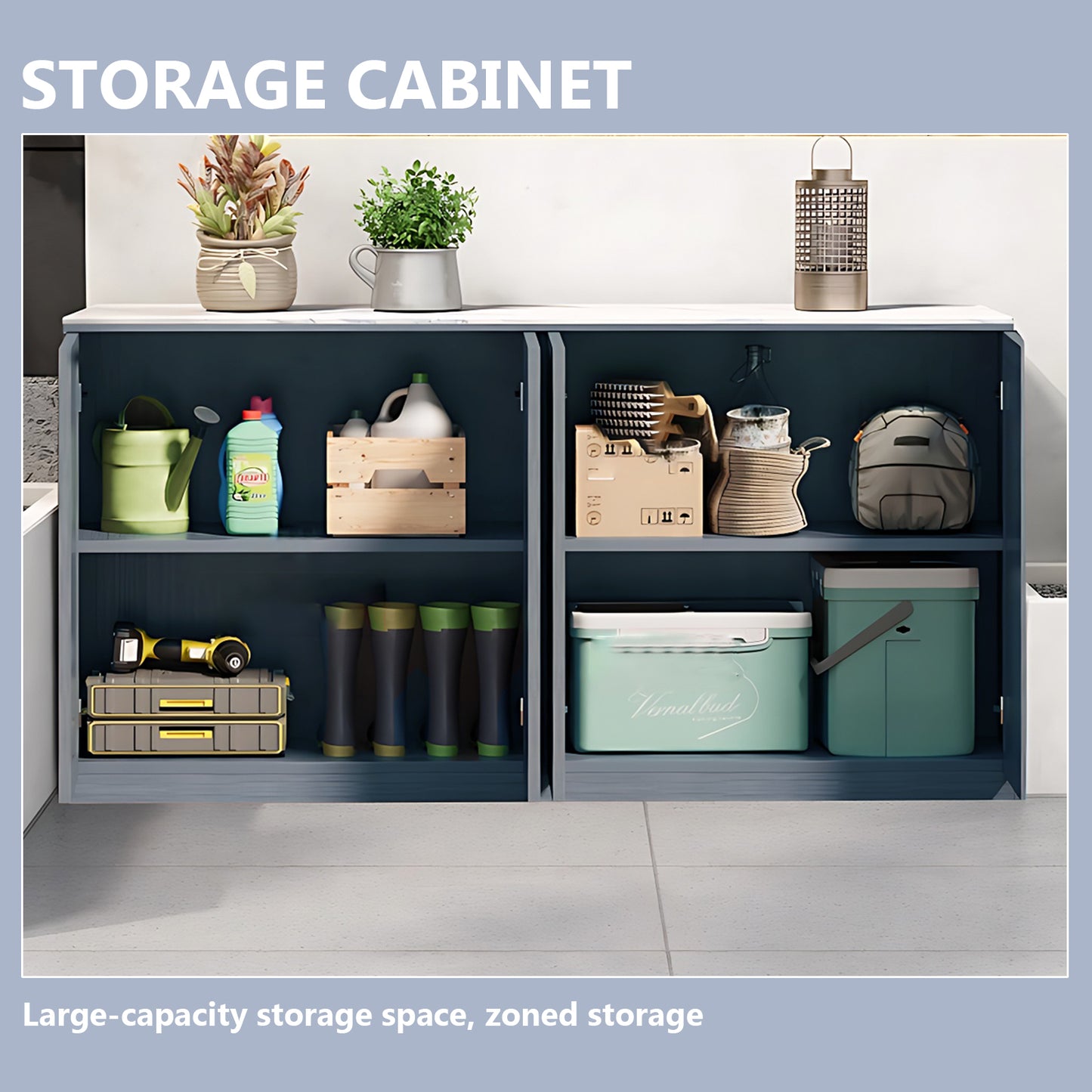 Aihm-Lon Aluminum Outdoor Kitchen Cabinet with White Countertop 51.18"-70.86"