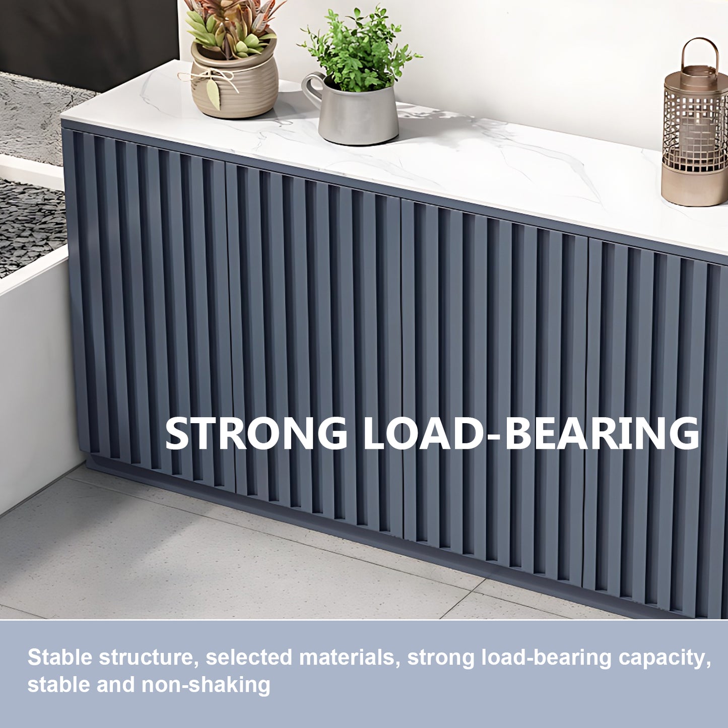 Aihm-Lon Aluminum Outdoor Kitchen Cabinet with White Countertop 51.18"-70.86"