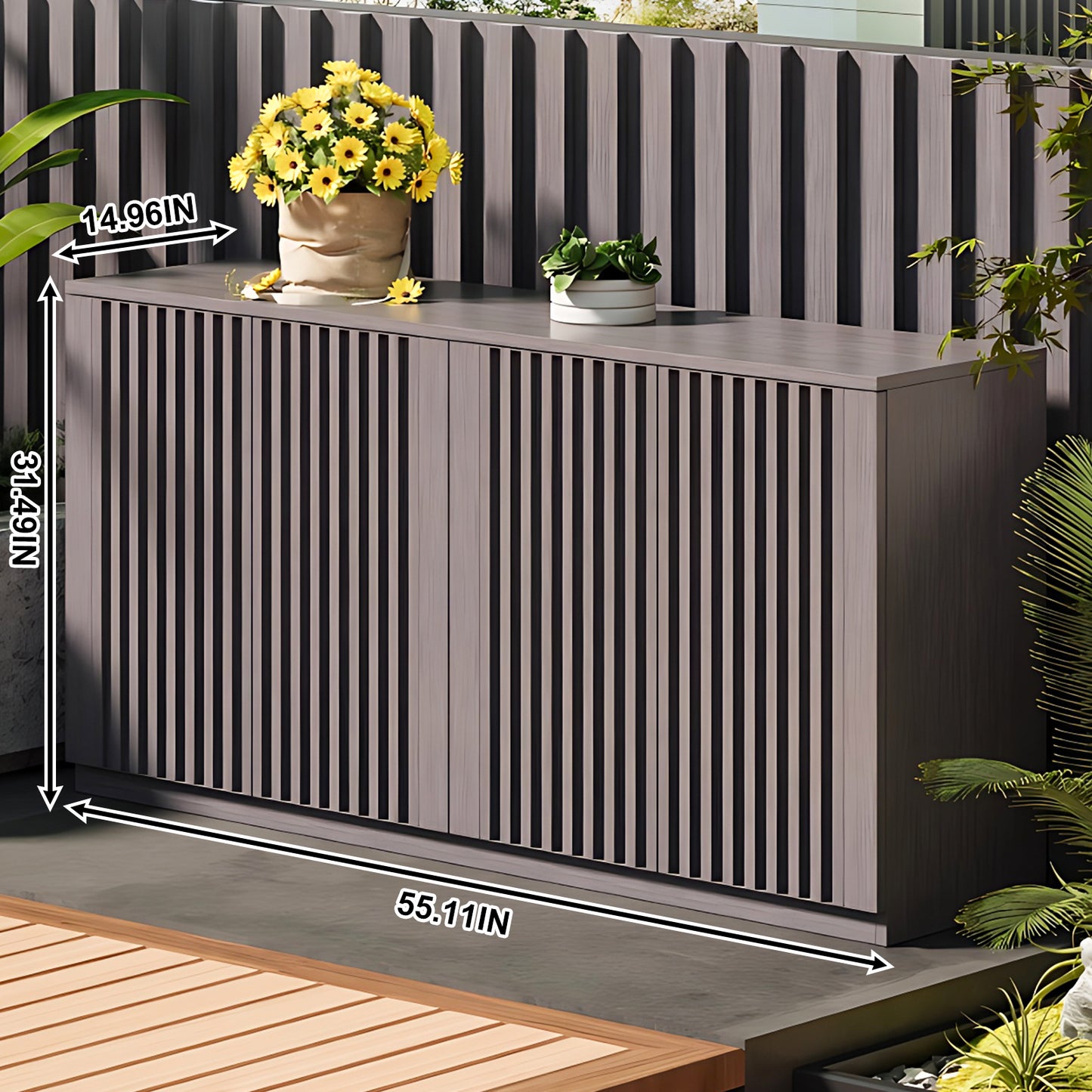 Aihm-Lon Large Outdoor Patio Storage Cabinet 51.18"-62.99"