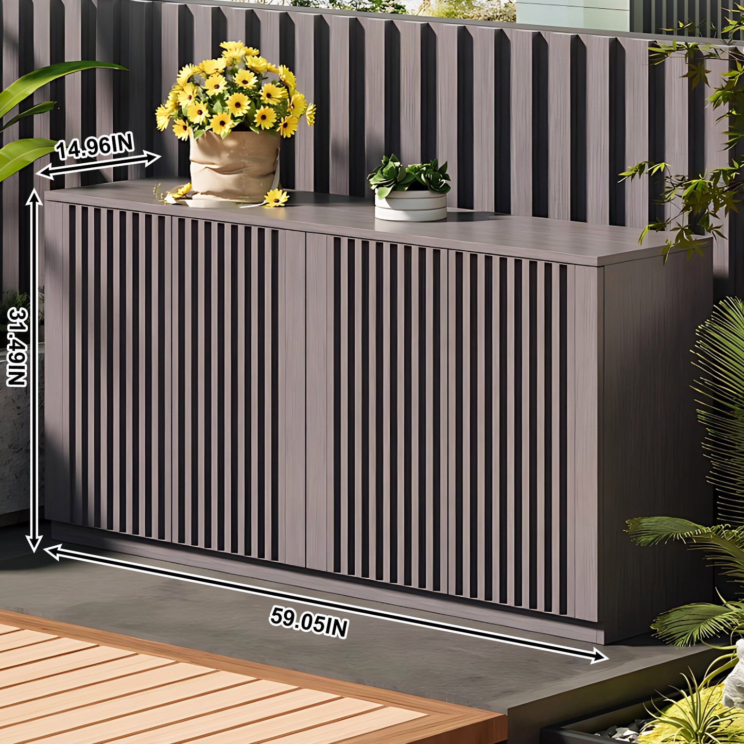 Aihm-Lon Large Outdoor Patio Storage Cabinet 51.18"-62.99"