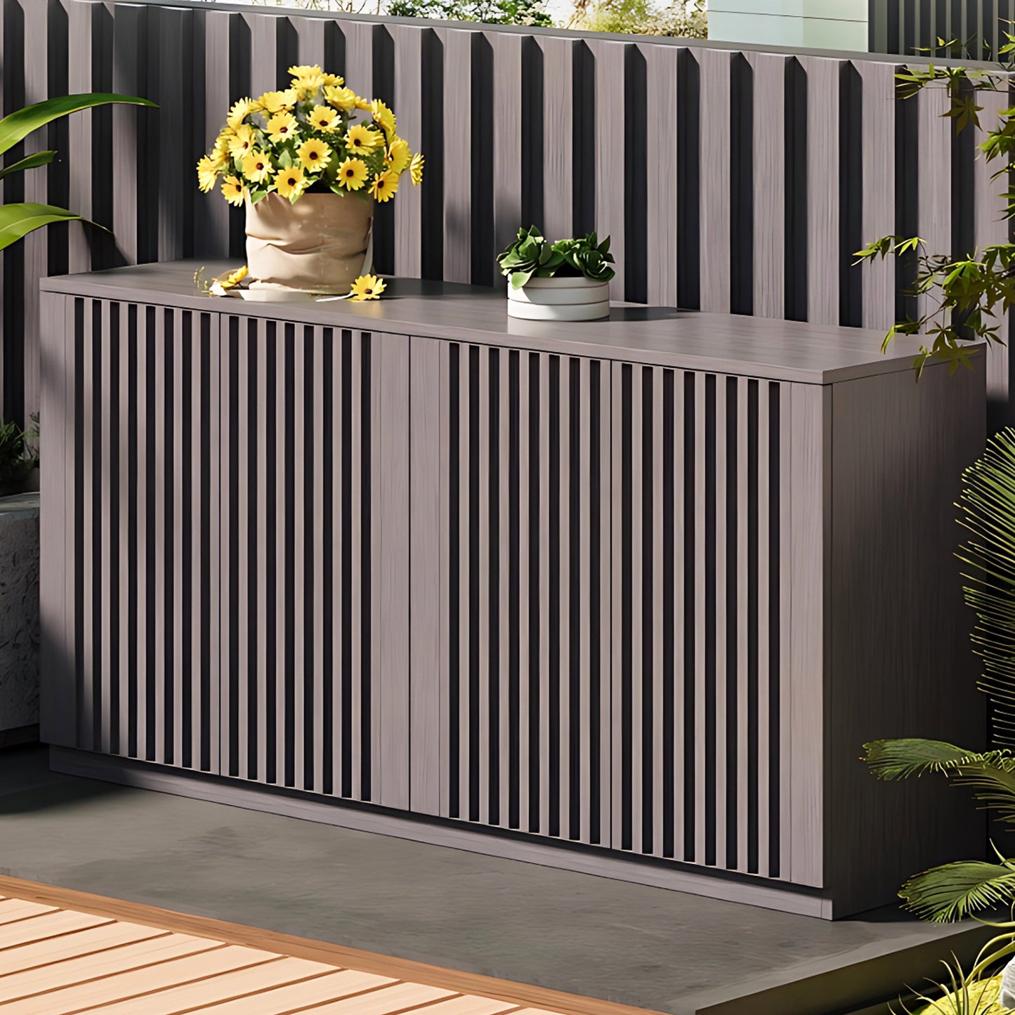 Aihm-Lon Large Outdoor Patio Storage Cabinet 51.18"-62.99"