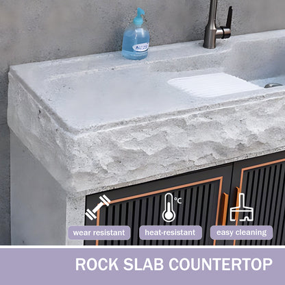 Aihm-Lon Outdoor Storage Cabinets with Black Doors 43.30"-59.05"