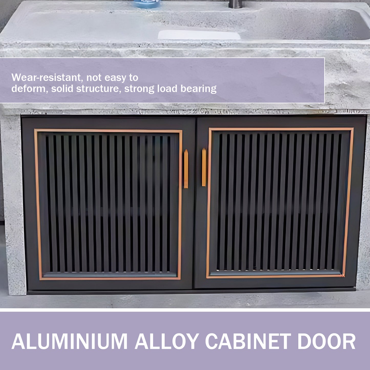 Aihm-Lon Outdoor Storage Cabinets with Black Doors 43.30"-59.05"