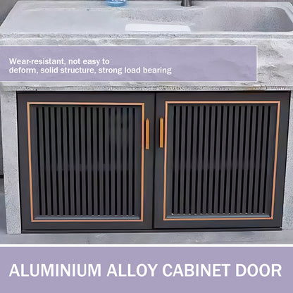 Aihm-Lon Outdoor Storage Cabinets with Black Doors 43.30"-59.05"