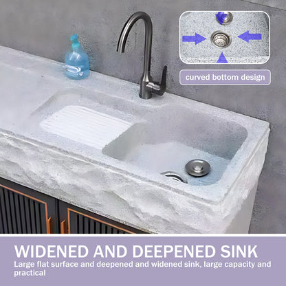 Aihm-Lon Outdoor Storage Cabinets with Black Doors 43.30"-59.05"