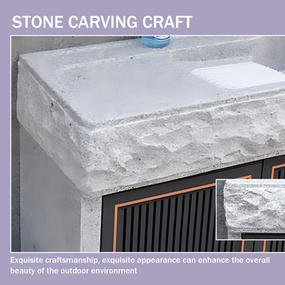 Aihm-Lon Outdoor Storage Cabinets with Black Doors 43.30"-59.05"