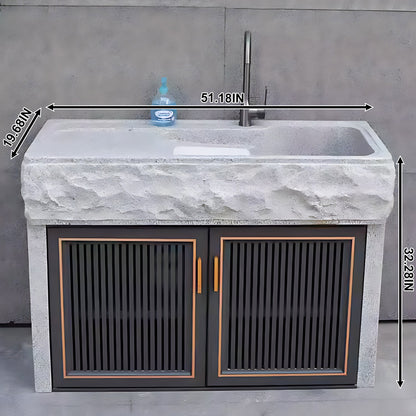 Aihm-Lon Outdoor Storage Cabinets with Black Doors 43.30"-59.05"